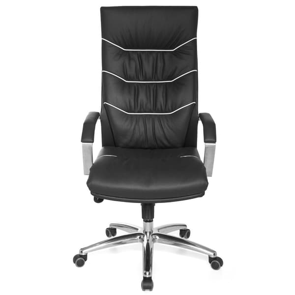 Rootz XXL Executive Chair - Kontorsstol - Ergonomisk stol - Äkta läder - Svankstöd - Kromarmstöd - Multiblock Mekanik - Anti-Shock-funktion - 120 kg L