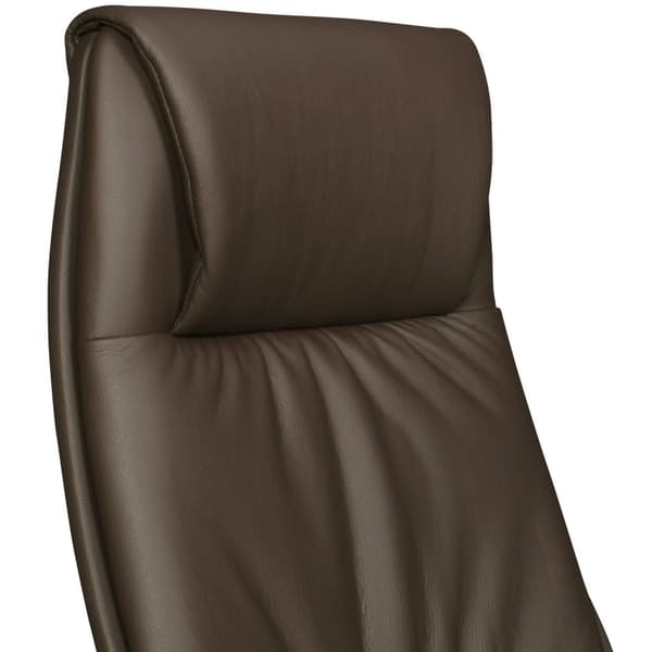 Rootz XXL Executive Chair - Kontorstol - Ægte læderstol - Komfortabelt bredt ryglæn - Justerbar 3-trins synkron mekanisme - Anti-Shock funktion - 58cm
