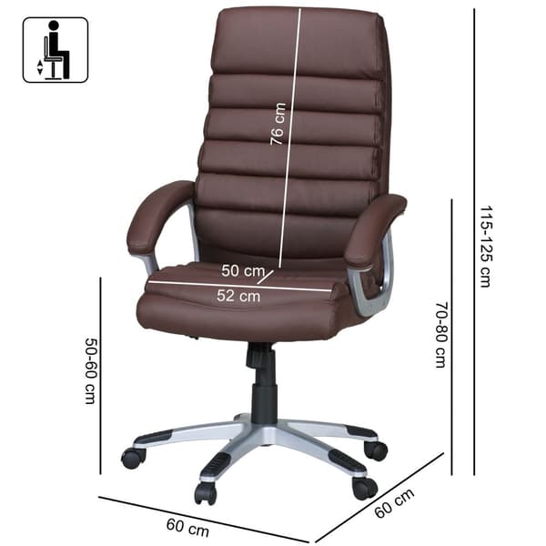 Rootz-kääntötuoli - Työtuoli - Executive-tuoli - Korkea selkänoja, ristiselän tuki, keinumekanismi - Keinotekoinen nahka - 115-125cm x 60cm x 60cm - I