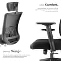 Miniatyrbild 3 av 11: Kontorsstol Phoibe, ergonomisk med justerbart nackstöd - svart