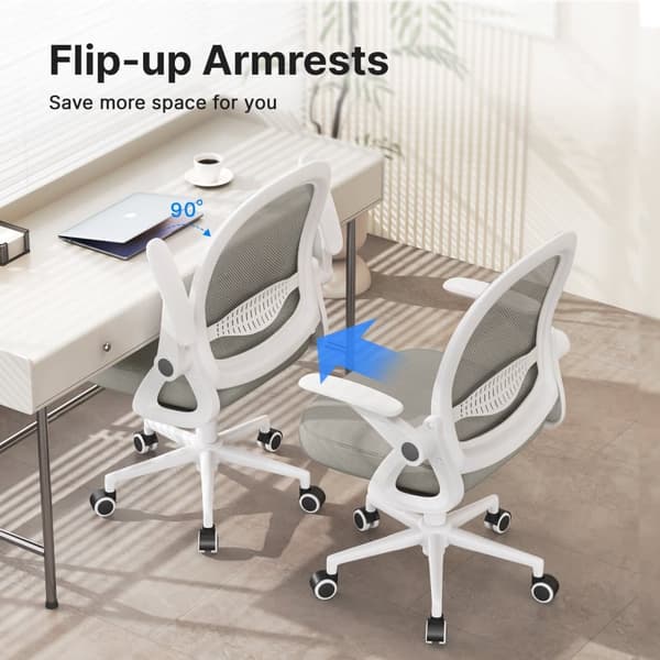 Ergonomisk stol i mesh som andas, justerbara armstöd för vridstol och höjd för hemmakontor