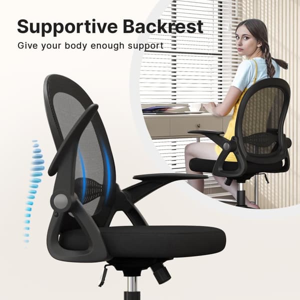 Ergonomisk stol i mesh som andas, justerbara armstöd för vridstol och höjd för hemmakontor