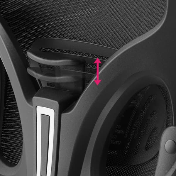 Kontorstol Arges, ergonomisk med justerbar nakkestøtte - sort