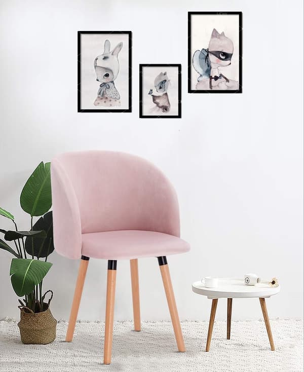 Ergonominen Rootz-ruokailutuoli - Velvet-istuin - Moderni toimistotuoli - Mukava, kestävä, monipuolinen - Liukumattomat pehmusteet - 45 cm x 46 cm x 8