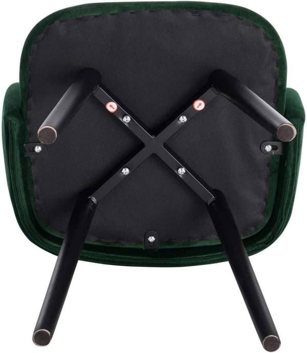 Rootz Ergonomic Velvet Spisestuestol - Komfortstol - Stilfuld siddeplads - Ergonomisk støtte, holdbar bygning, Gulvbeskyttelse - 45cm x 46cm x 84cm