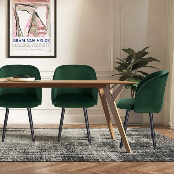 Rootz Ergonomic Velvet Spisestuestol - Komfortstol - Stilfuld siddeplads - Ergonomisk støtte, holdbar bygning, Gulvbeskyttelse - 45cm x 46cm x 84cm