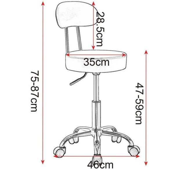 Rootz Ergonomisk drejestol - Kontorstol - Justerbar skammel - Kunstlæder - Holdbar - Højdejusterbar - 360-graders rotation - 75cm-87cm x 35cm
