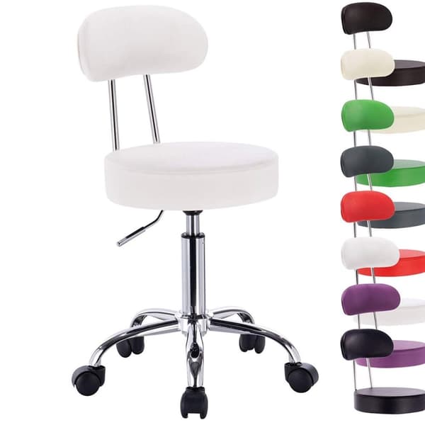 Rootz Arbejdstaburet BH34 - Rulleskammel - Kontorstol - Ergonomisk design - Justerbar højde - Holdbar konstruktion - 75cm x 35cm x 87cm