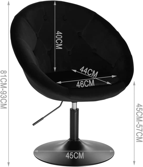 Rootz Velvet pyörivä tuoli - Työtuoli - Baarijakkara - Ergonominen muotoilu - Kestävä rakenne - Säädettävä korkeus - 46cm x 44cm x 81-93cm
