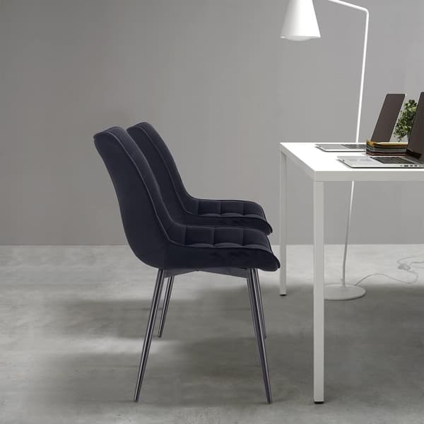 Rootz Set med 2 matstolar - Sammetsstolar - Metallstolar - Ergonomisk design - Hållbar & Robust - Bekväm sittplats - 46 x 40,5 cm Sitsstorlek