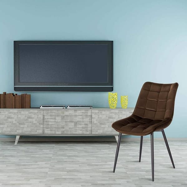 Rootz 2 ruokapöydän tuolin setti - Samettiverhoiltu - Metalliset jalkatuolit - Ergonominen muotoilu - Kestävä ja mukava - Lattian suojaus - 46 x 40,5