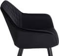 Miniatyrbillede 7 af 9: Rootz Velvet spisestuestol - Ergonomisk stol - Komfortabel stol - Højdensitetsskum - Holdbart metalstel - Justerbare fødder - 84 cm x 41 cm x 45 cm