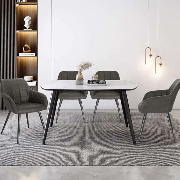 Rootz Modern ruokatuoli - Mukava tuoli - Ergonominen istuin - Tiheä vaahto - Kestävät metallijalat - Liukumattomat lattiasuojat - 49 cm x 43 cm x 81 c
