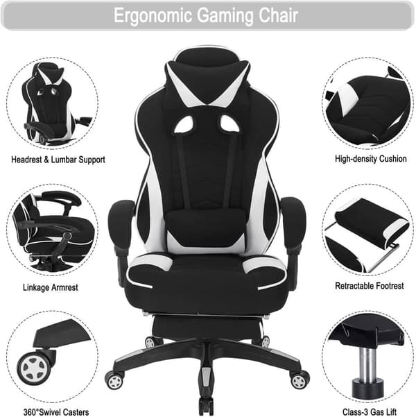 Rootz Gaming Chair - Kontorstol - Computerstol - Åndbart mesh - Justerbar komfort - Ergonomisk design - 121cm-128cm x 56cm x 46cm