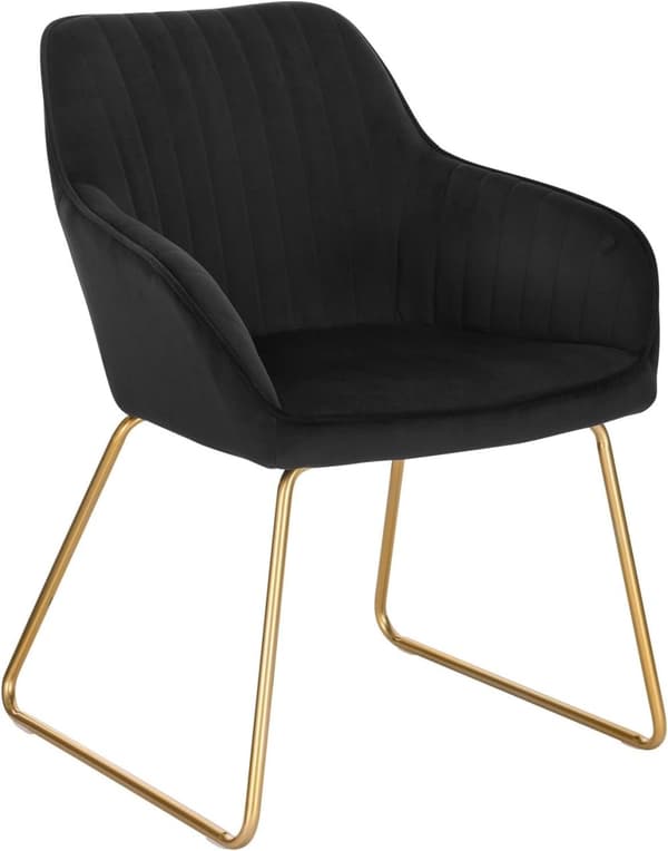 Rootz Velvet spisestuestol - Elegant stol - Komfortabel siddeplads - Højdensitetsskum - Robust metalstel - Anti-Slip beskyttere - 45 cm x 44 cm x 78,5