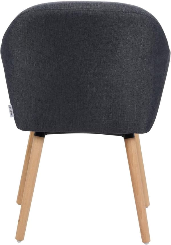 Ergonominen Rootz-tuoli - Työtuoli - Lepotuoli - Mukava pellavaverhoilu - Kestävät massiivipuujalat - Monipuolinen muotoilu - 40cm x 40cm x 82cm