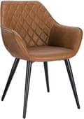 Miniatyrbild 1 av 9: Rootz Modern Matsalsstol - Ergonomisk sits - Snygg kontorsstol - Bekväm design, hållbar konstruktion, enkelt underhåll - konstläder och metall - 84 cm