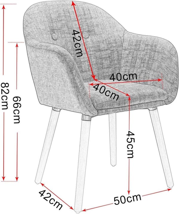 Rootz polstret spisestuestol - Stuestol - Komfortable siddepladser - Ergonomisk design, holdbar bygning, alsidig stil - 40 cm x 40 cm x 82 cm