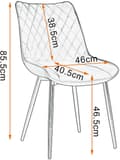 Miniatyrbillede 2 af 9: Rootz Sæt med 4 spisestuestole - Køkkenstole - Kontorstole - Ergonomisk design - Slidstærkt kunstlæder - Nem montering - 46 x 40,5 cm Sædestr.