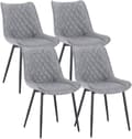 Miniatyrbillede 1 af 9: Rootz Sæt med 4 spisestuestole - Køkkenstole - Kontorstole - Ergonomisk design - Slidstærkt kunstlæder - Nem montering - 46 x 40,5 cm Sædestr.
