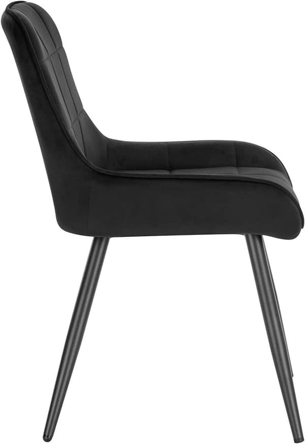 Rootz sæt med 2 fløjls spisestuestole - Polstrede accentstole - Komfortabelt og ergonomisk design - Ridsefri gulvbeskyttere - 81,5 cm x 38 cm x 43 cm