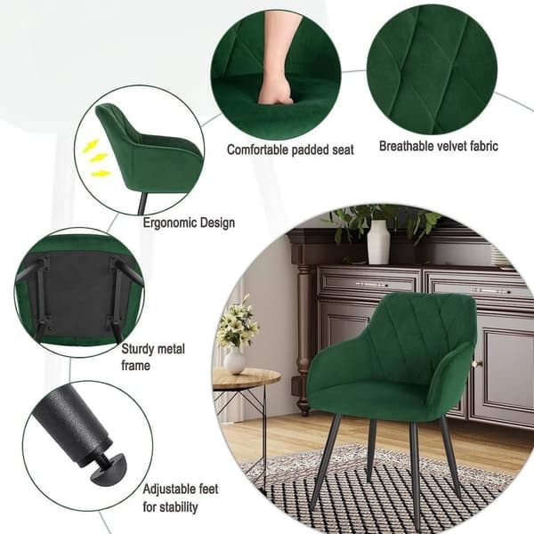Rootz Velvet spisestuestol - Ergonomisk stol - Stilfuld siddeplads - Komfortabel, holdbar, alsidig - Fløjl + Metal - 44 cm x 42,5 cm x 85,5 cm