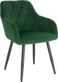 Miniatyrbillede 1 af 5: Rootz Velvet spisestuestol - Ergonomisk stol - Stilfuld siddeplads - Komfortabel, holdbar, alsidig - Fløjl + Metal - 44 cm x 42,5 cm x 85,5 cm