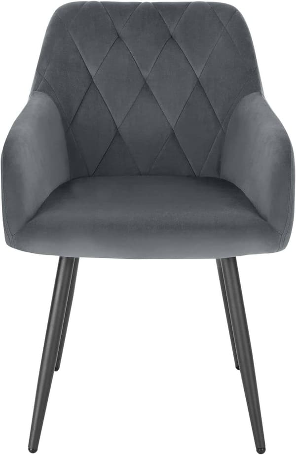 Rootz Velvet Dining Chair - Ergonomisk stol - Bekväma sittplatser - Lyxig sammet - Rejäla metallben - 44cm x 42,5cm x 46,5cm
