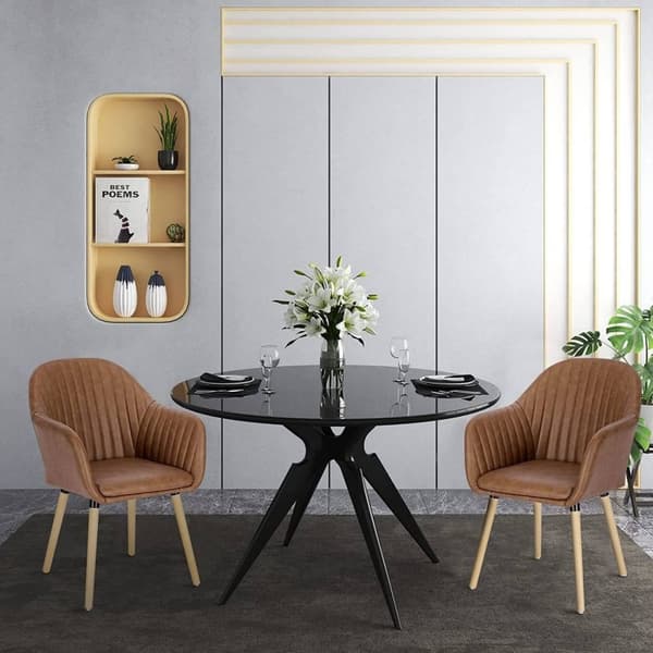 Rootz Ergonomic Dining Chair - Kontorsstol, Lounge Chair - Bekväm, hållbar, lätt att montera - konstläder - 55cm x 81cm x 59cm