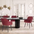 Miniatyrbild 2 av 5: Rootz Velvet Dining Chair - Ergonomisk stol - Bekväma sittplatser - Lyxig sammetsklädsel - Robust metallram - 44cm x 42,5cm x 46,5cm