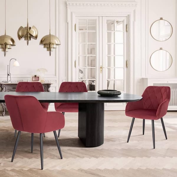 Rootz Velvet Dining Chair - Ergonomisk stol - Bekväma sittplatser - Lyxig sammetsklädsel - Robust metallram - 44cm x 42,5cm x 46,5cm