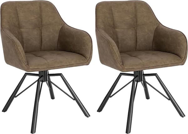 Rootz Roterende spisestuestole - Drejestole - Komfortable siddepladser - 360° drejelig, ergonomisk design, holdbar konstruktion - 58,5 cm x 82,5 cm x
