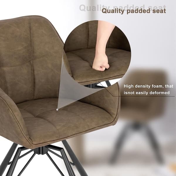 Rootzin pyörivät ruokasalin tuolit - Kääntötuolit - Mukavat istuimet - 360° kääntyvät, ergonominen muotoilu, kestävä rakenne - Vintage keinonahka + me