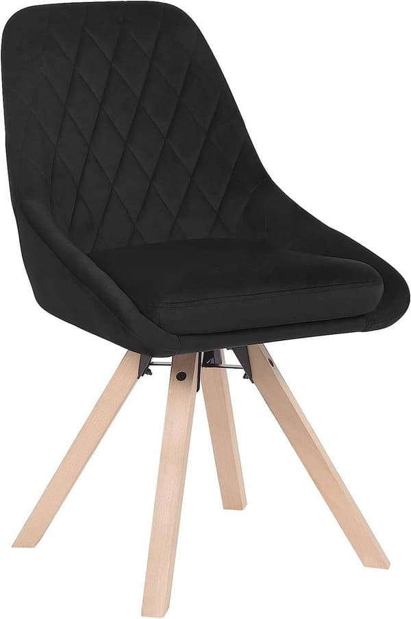 Rootz Velvet Drejelig Spisestuestol - Roterende Stol - Ergonomisk kontorstol - 360° drejelig, Ergonomisk Komfort, Robust Stabilitet - 84cm x 40cm x 41