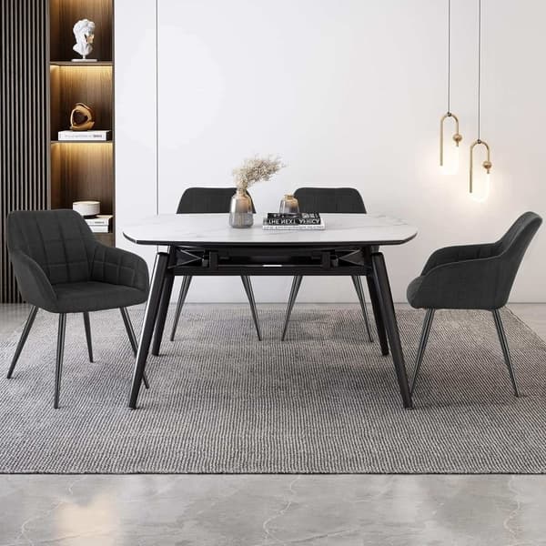 Rootz Set med 6 stoppade matstolar - Bekväma sittplatser - Moderna matstolar - Ergonomisk design - Hållbar konstruktion - Mångsidig stil - 43cm x 55cm