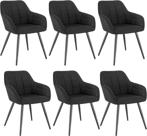 Rootz 6 pehmustetun ruokapöydän tuolin setti - Mukavat istuimet - Modernit ruokapöydän tuolit - Ergonominen muotoilu - Kestävä rakenne - Monipuolinen