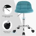 Miniatyrbillede 5 af 8: Rootz Velvet Kontorstol - Skrivebordsstol - Justerbar drejestol - Stilfuld, komfortabel, Ergonomisk - 56,5-68 cm x 38 cm x 31 cm