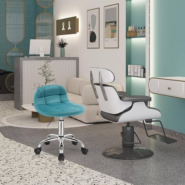Rootz Velvet Kontorstol - Skrivebordsstol - Justerbar drejestol - Stilfuld, komfortabel, Ergonomisk - 56,5-68 cm x 38 cm x 31 cm