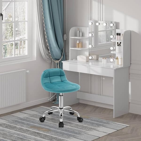 Rootz Velvet Kontorstol - Skrivebordsstol - Justerbar drejestol - Stilfuld, komfortabel, Ergonomisk - 56,5-68 cm x 38 cm x 31 cm