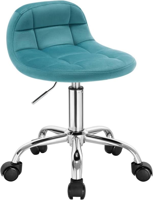 Rootz Velvet -toimistojakkara - Pöytätuoli - Säädettävä Kääntötuoli - Tyylikäs, Mukava, Ergonominen - 56,5-68cm x 38cm x 31cm