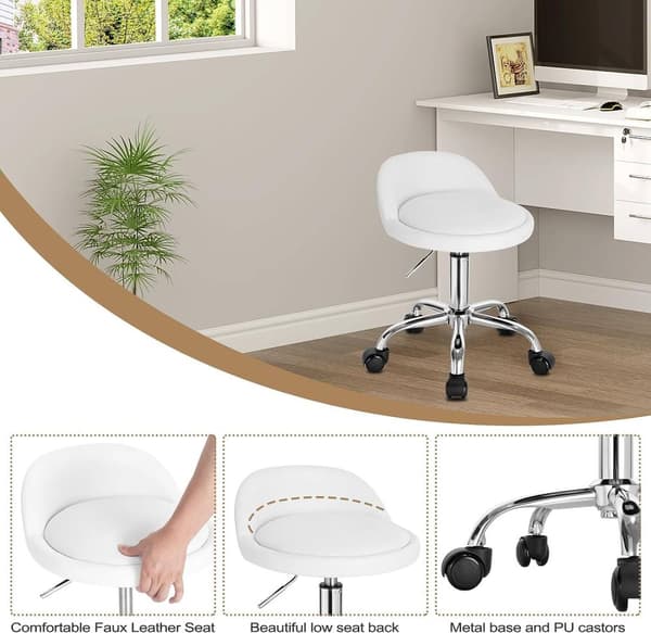 Rootz säädettävä kääntyvä toimistojakkara - Työtuoli - Pyörivä tuoli - Ergonominen muotoilu - Korkeussäädettävä - Mukava istuvuus - 53cm-65,5cm Korkeu