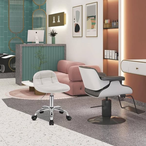 Rootz Velvet kontorstol - Justerbar skrivebordsstol - Drejeligt sæde - Komfortabel, Ergonomisk, Holdbar - 56,5 cm-68 cm x 38 cm x 31 cm