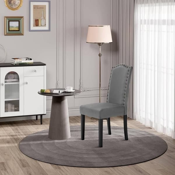 Rootz Sæt med 4 spisestuestole - Højrygstole - Fløjlssæder - Ergonomisk design - Holdbar konstruktion - Gulvbeskyttelse - 47cm x 103cm x 63cm