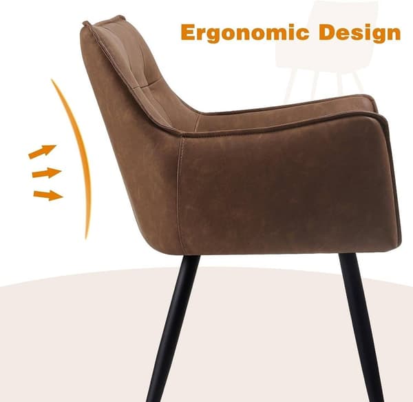 Rootz spisestuestole Sæt med 4 - Køkkenstole - Kontorstole - Højdensitetsskumkomfort - Robust metalstel - Ergonomisk design - 57 cm x 80 cm x 57 cm