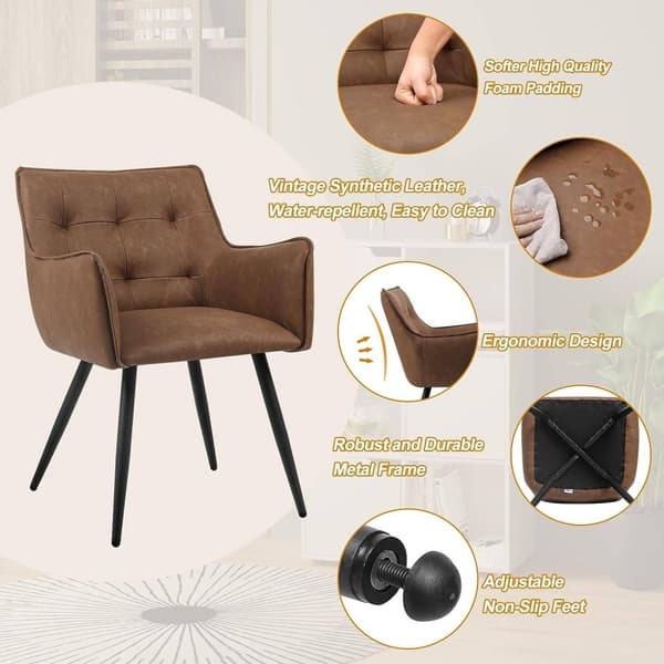 Rootz spisestuestole Sæt med 4 - Køkkenstole - Kontorstole - Højdensitetsskumkomfort - Robust metalstel - Ergonomisk design - 57 cm x 80 cm x 57 cm