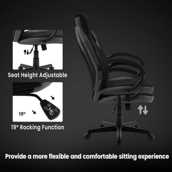 Rootz Ultimate -pelituoli - Ergonominen toimistotuoli - Kilpatuoli - Hengittävä verkko - Säädettävä tuki - Kestävä rakenne - 48,5 cm x 49,5 cm x 67,5