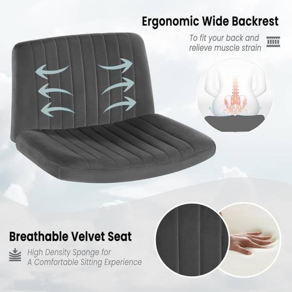 Rootz Velvet Executive -tuoli - Työtuoli - Kääntyvä tuoli - Parannettu mukavuus - Joustava muotoilu - Tukeva rakenne - 63 cm x 87,5 cm x 65 cm