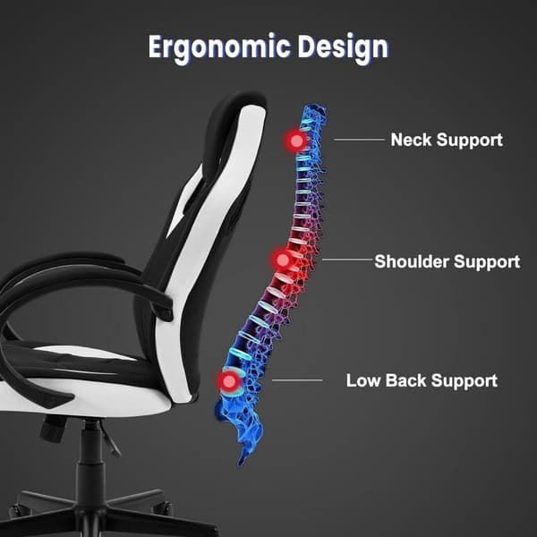 Rootz Ultimate Gaming Chair - Ergonomisk kontorstol - Computerstol - Åndbart mesh - Justerbar støtte - Holdbar konstruktion - 48,5 cm x 49,5 cm x 67,5