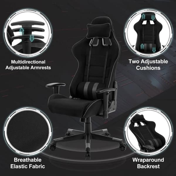 Rootz Ultimate Gaming Chair - Ergonomisk kontorstol - Åndbar skrivebordsstol - Mesh-stof - Forbedret holdningsstøtte - Justerbart design - Holdbar kon