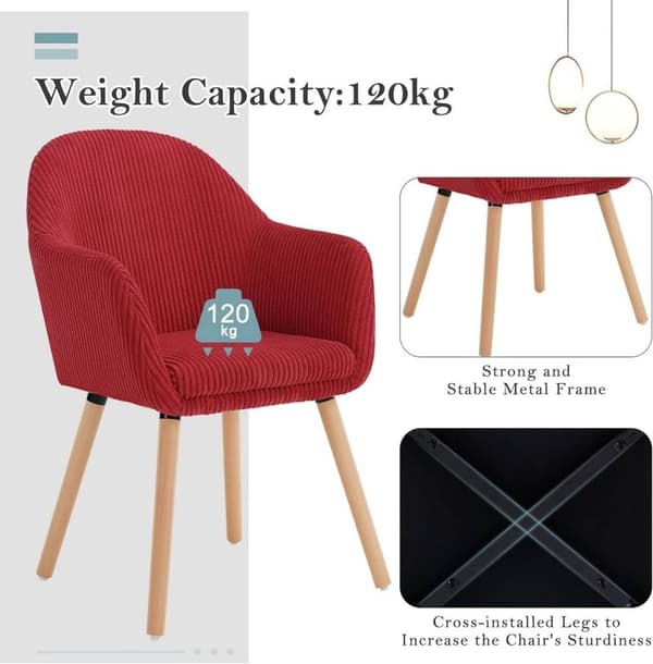 Rootz polstret spisestuestol - Komfortabel siddeplads - Stilfuld lænestol - Høj holdbarhed - Understøtter op til 150 kg - 55,5 cm x 83,5 cm x 56,5 cm